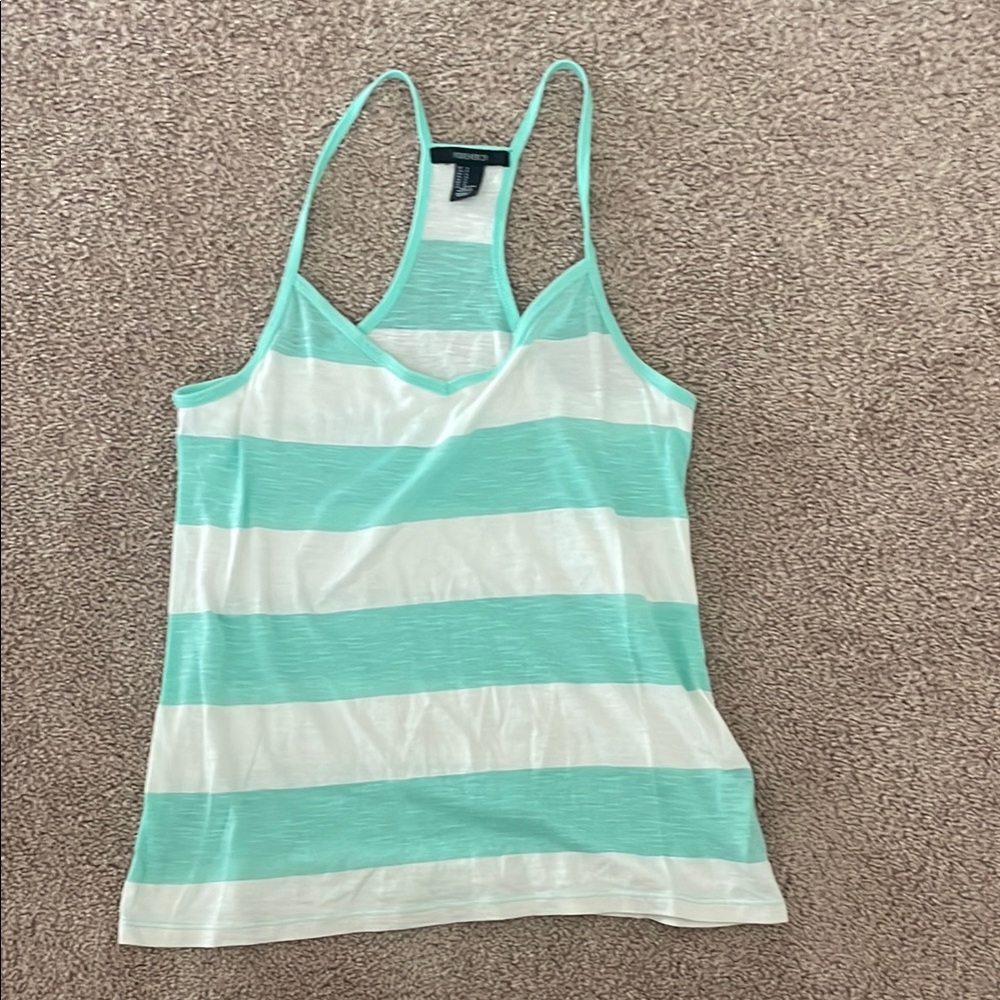 Forever 21 Green and Blue Sleeveless Tank Top